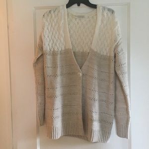 Hinge color block cardigan sweater